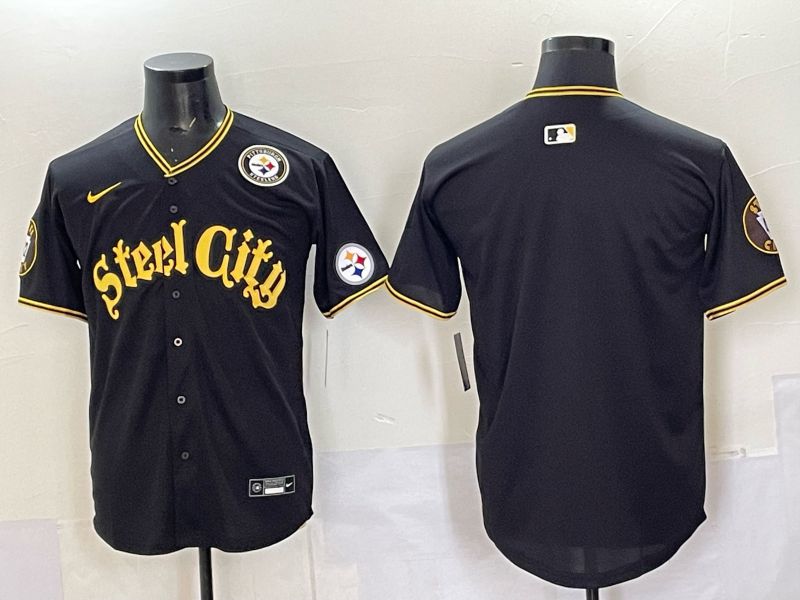 Men 2025 Nike Pittsburgh Steelers Blank Black Limited NFL Jersey style 0059